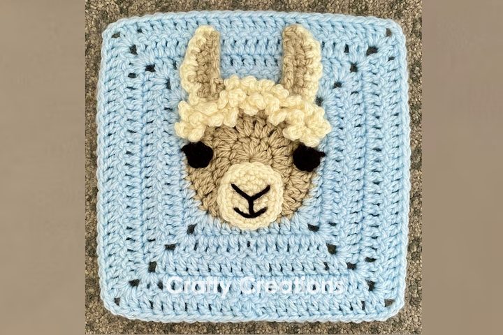 Llama Granny Square Crochet Pattern